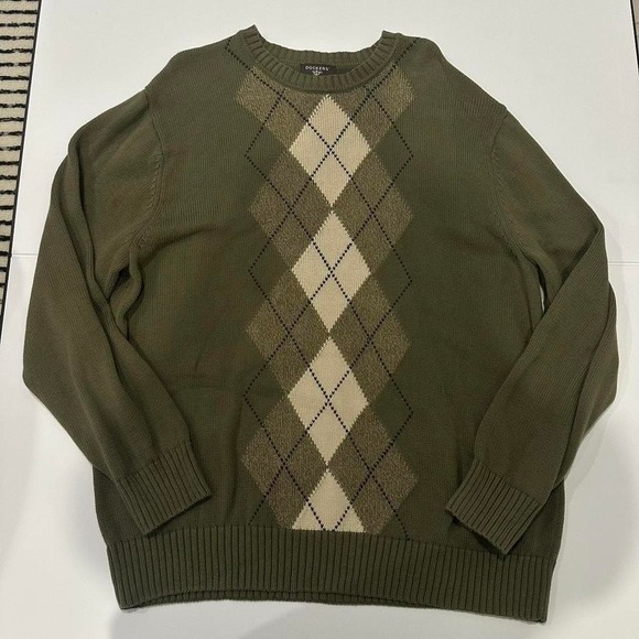 Dockers Other - DOCKERS Knit Crewneck 100% cotton olive green beige sweater men's X-Large